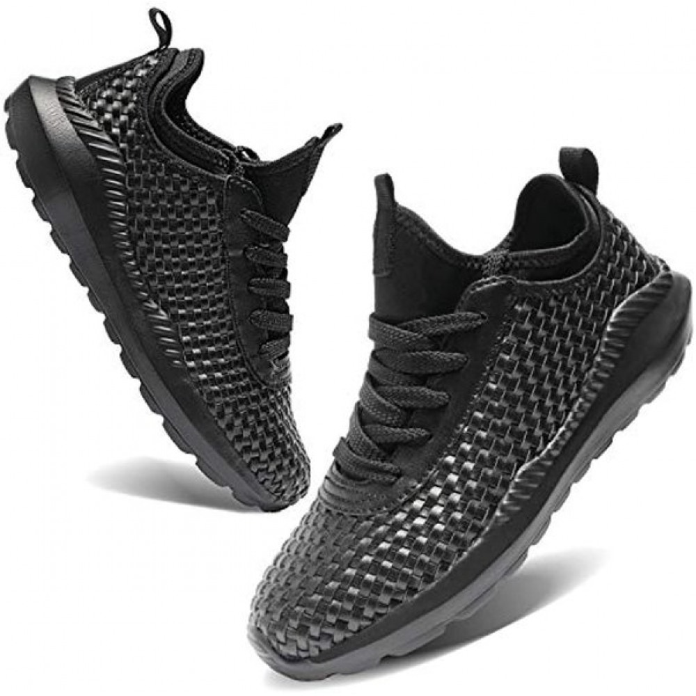 Men and Women Running Woven Slip Sneakers Casual Basketball Fashion Outdoor Movement Leisure Sports Shoes Black